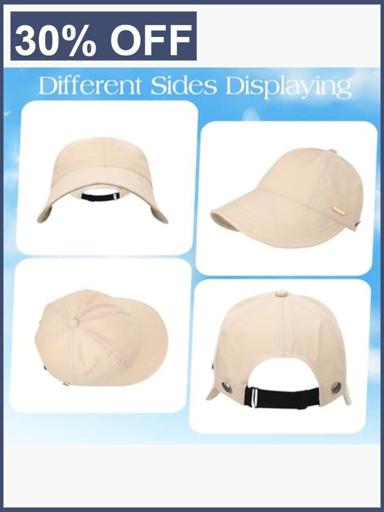 UPF 50+ Wide Brim Sun Hat Ponytail Breathable for Hiking Fishing Golf